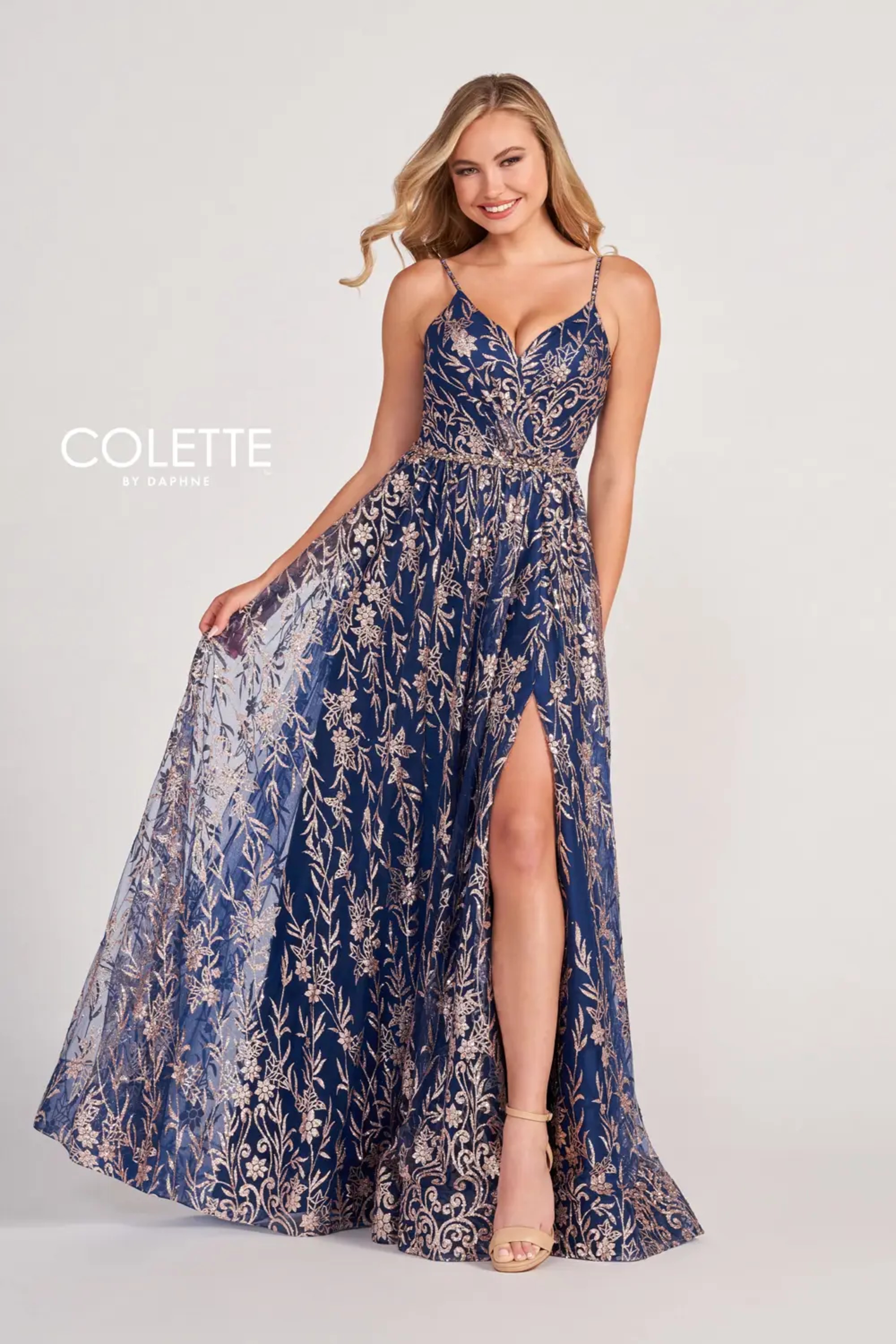 Full size Style CL2022 Colette by Daphne #3 Navy Blue/Gold picture