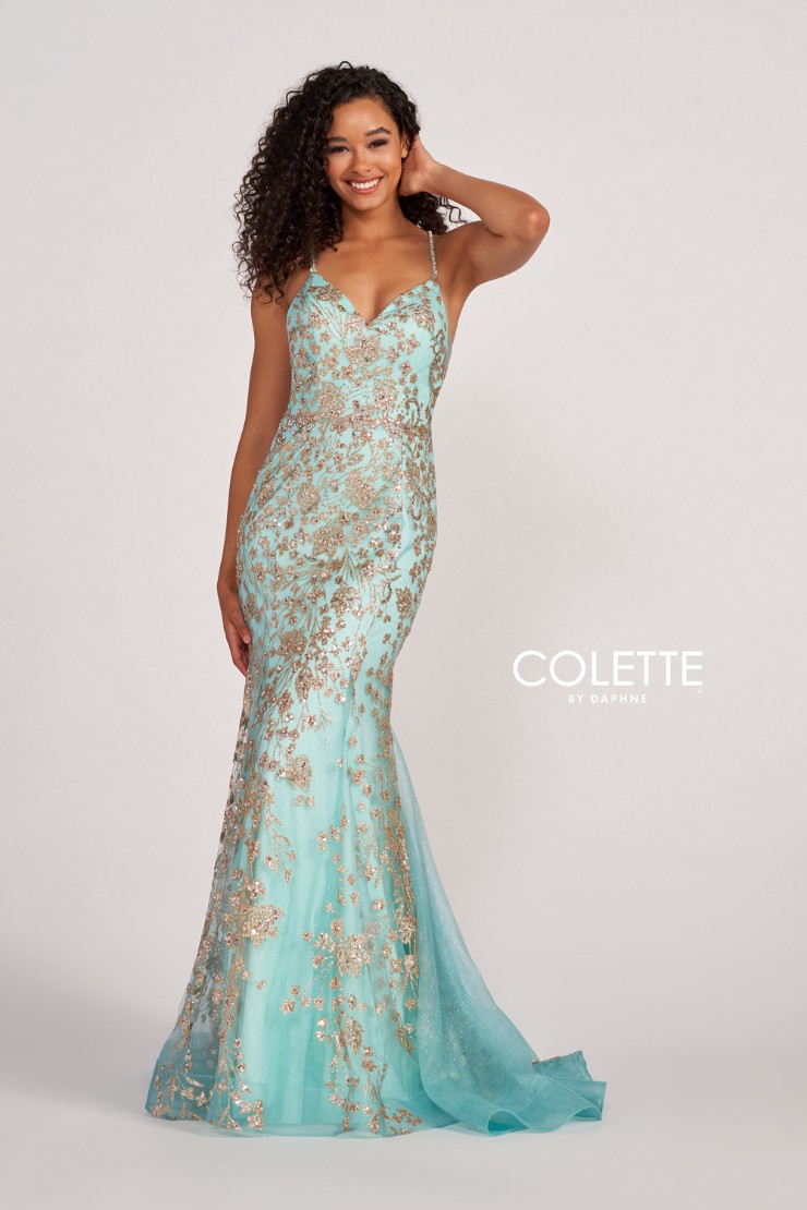 Style CL2076 Colette by Daphne #$1 Aqua/Gold picture