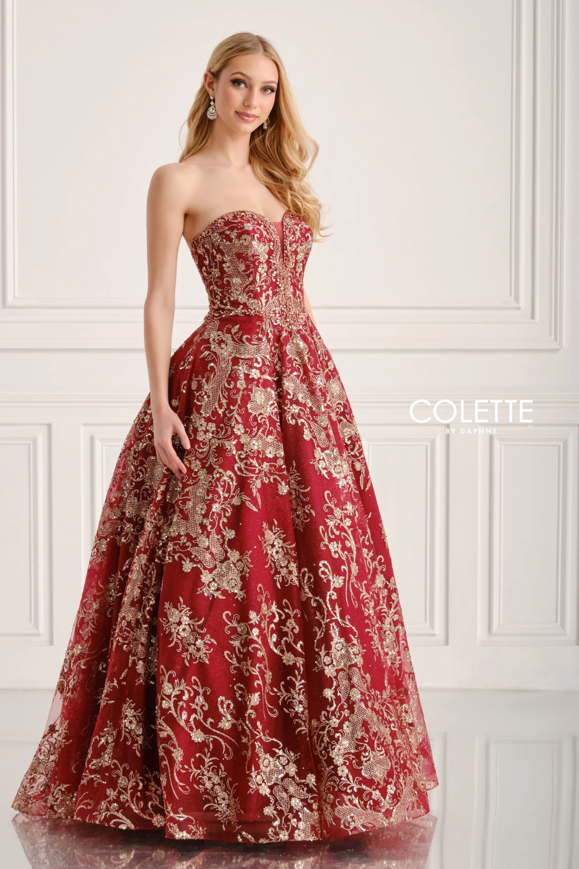 Full size Style CL5101 Colette by Daphne #8 Gold/Burgundy picture