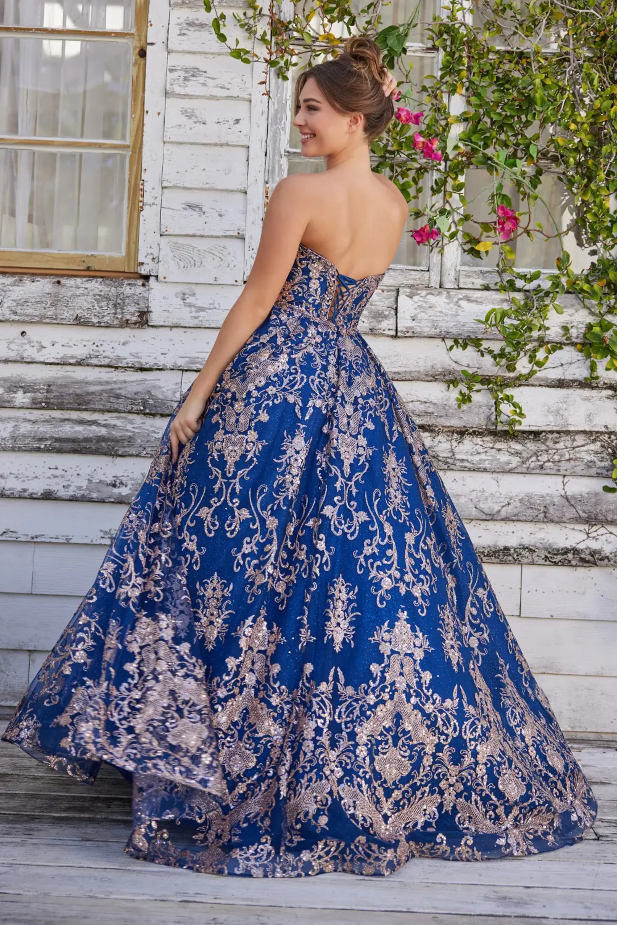 Full size Style CL5101 Colette by Daphne #7 Navy Blue/Gold picture