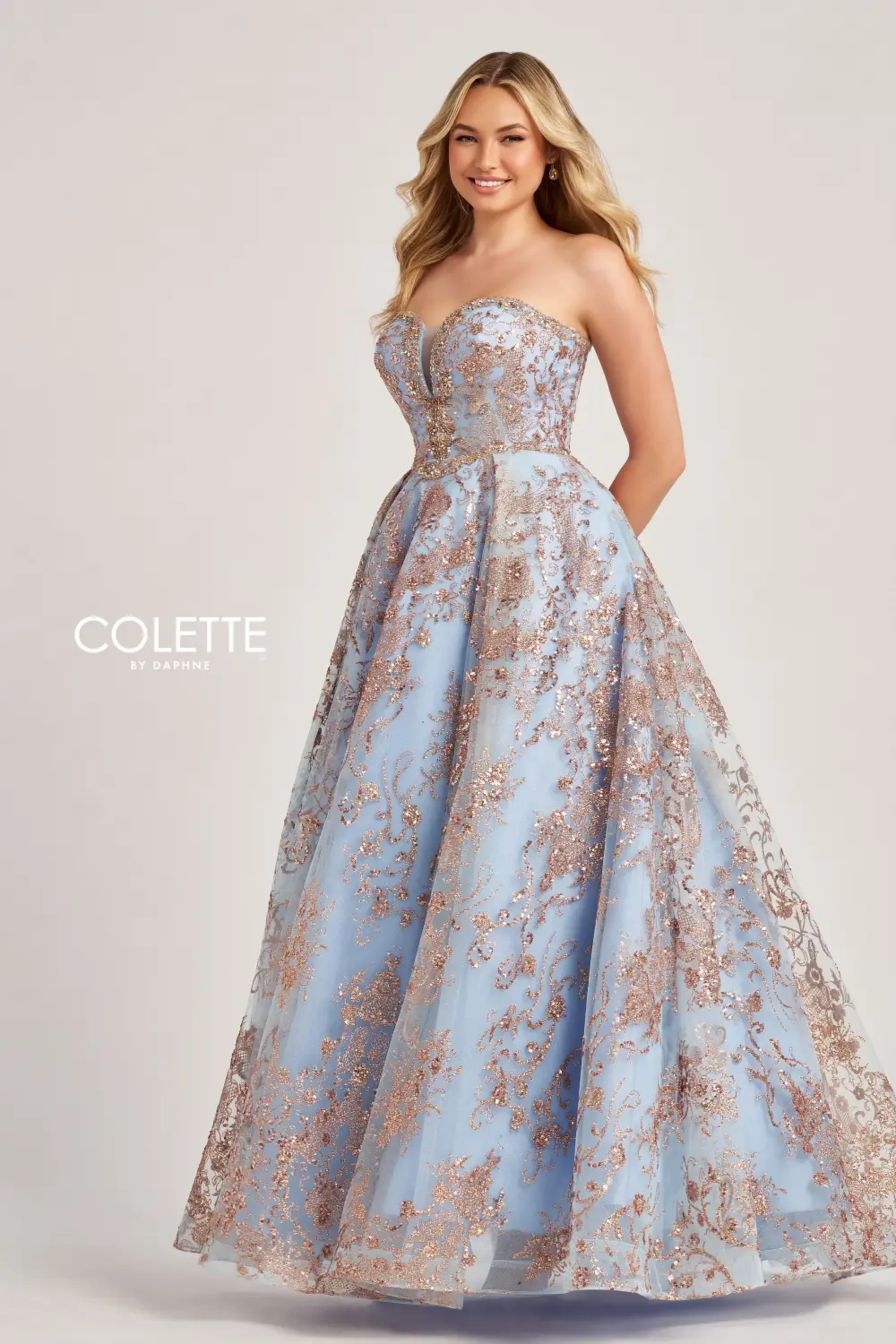 Full size Style CL5101 Colette by Daphne #5 Light Blue/Gold picture