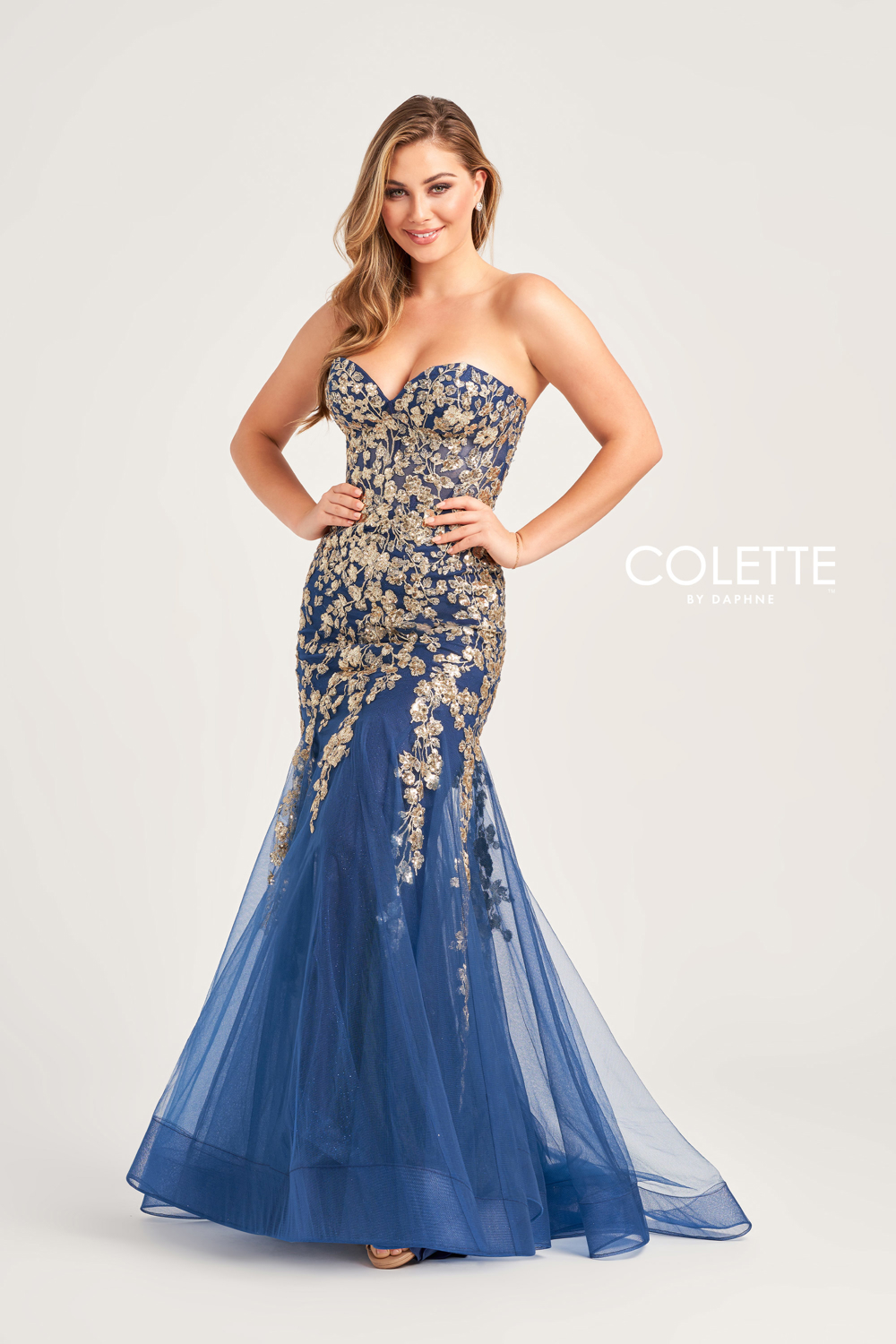Full size Style CL5274 Colette by Daphne #$5 Navy Blue/Gold picture